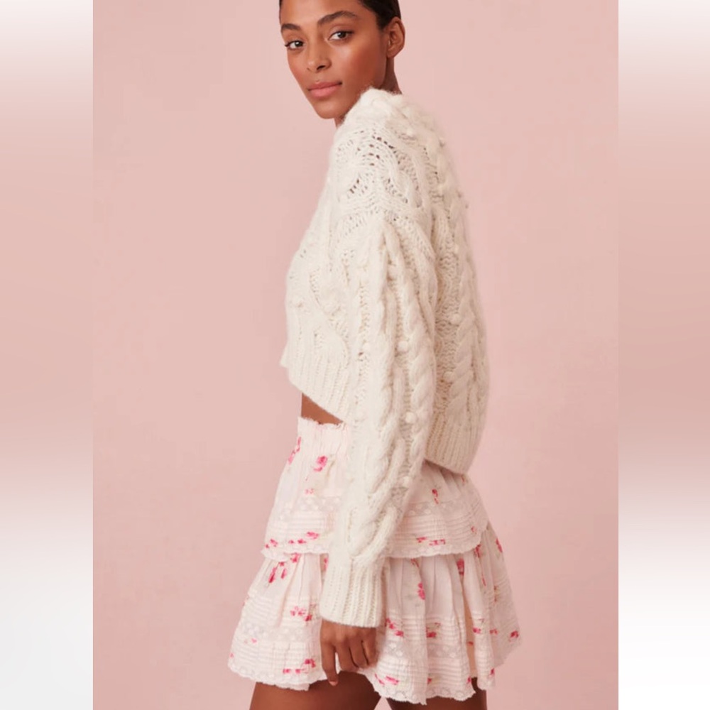 LoveShackFancy Ruffle Mini Skirt- Berry Moment - Picture 3 of 7